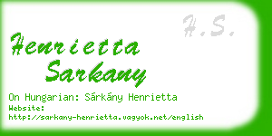 henrietta sarkany business card