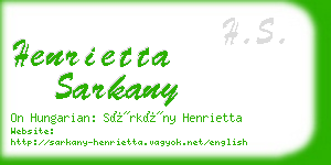 henrietta sarkany business card